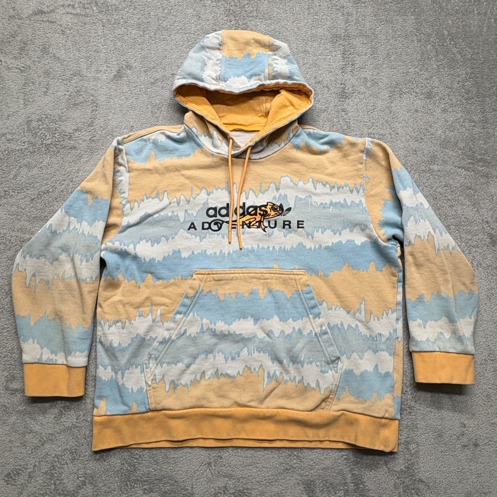 Adidas Originals Adventure Pullover Hoodie Mens Medium Chameleon Logo Lizard‎